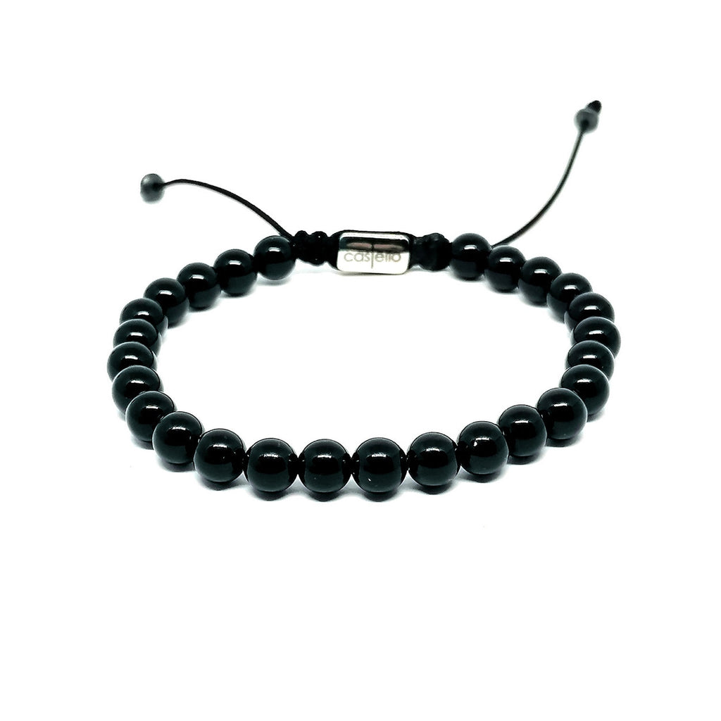 Polished Onyx Bracelet, Water-Resistant, view 2, 6mm | Castello Jewels