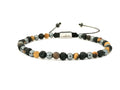 Hand Made Bracelet, Tiger Eye, Hematite, Lava stone 4mm | Castello Jewels