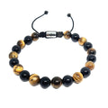 Polished Onyx & Tiger's Eye Everyday Bracelet, 8mm | Castello Jewels
