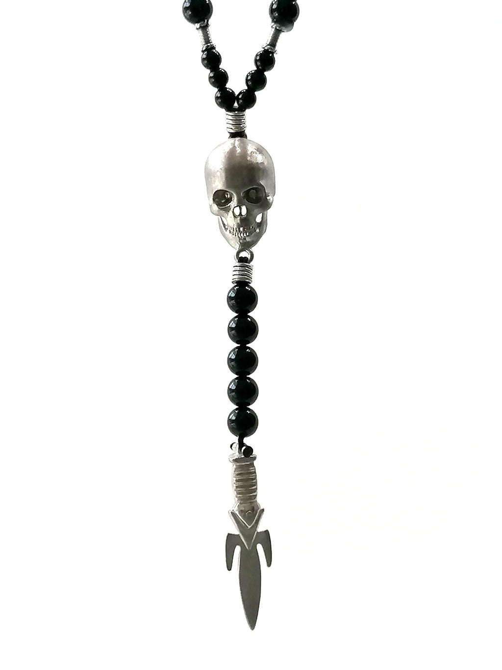 Rosary Skull, Silver 925, Onyx stone — view 3 | Castello Jewels