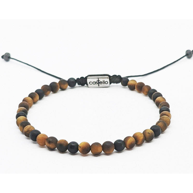Matte Onyx & Tiger's Eye Stacking Bracelet, 4mm | Castello Jewels