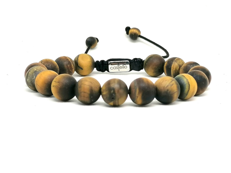 Matte Tiger's Eye Everyday Bracelet, 10mm | Castello Jewels