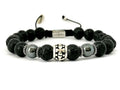 Hand Made Silver Bracelet Knights, Lava Hematite stone 8mm | Castello Jewels
