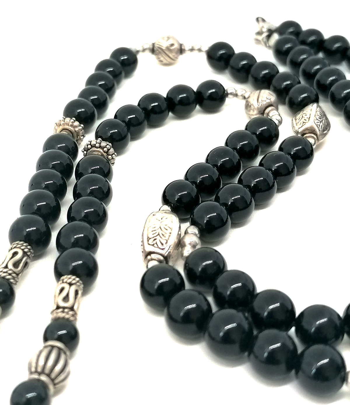 Onyx Byzantine Cross Necklace, Men's, 10mm, view 4 | Castello Jewels