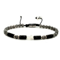 CROSS SILVER 925 Bracelet Lambradorite stone 4mm | Castello Jewels