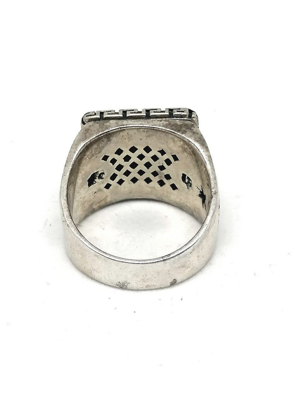 Mens Silver Ring Lapis Lazuli Athena — view 3 | Castello Jewels