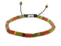 Hand Made Bracelet Unakite & red Jasper Tube Stones 4mm | Castello Jewels