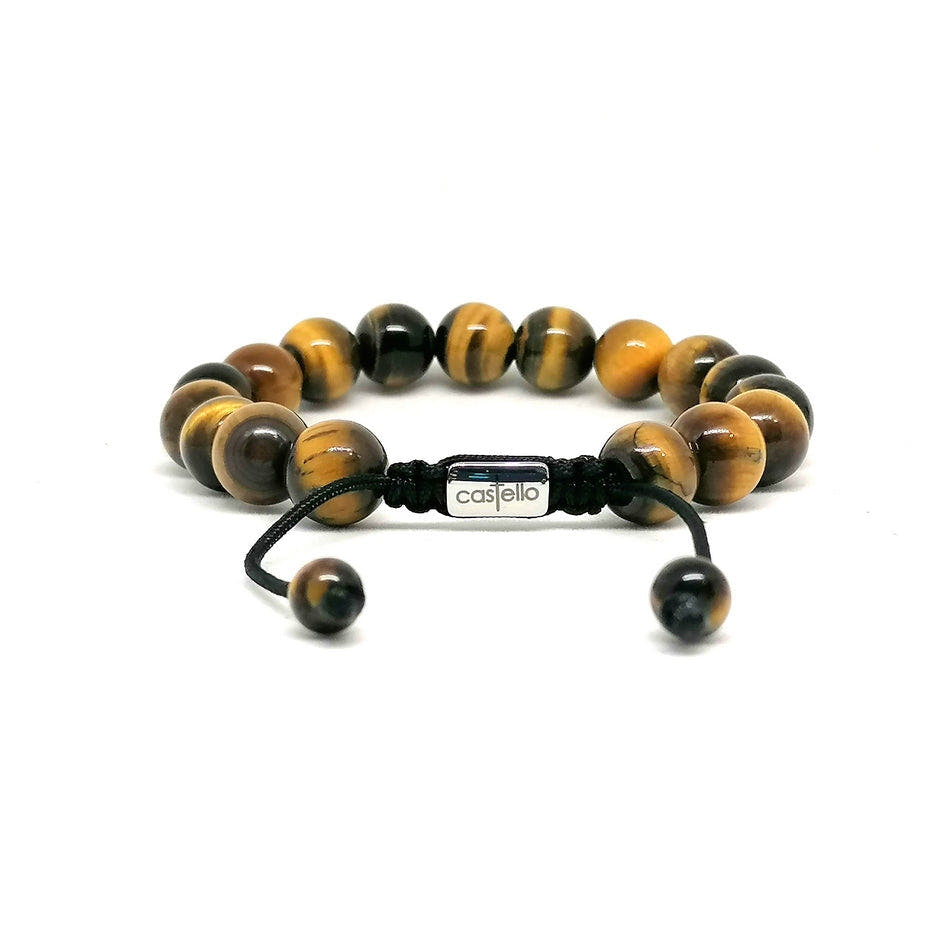 Polished Tiger's Eye Stacking Bracelet, 10mm, view 3 | Castello Jewels