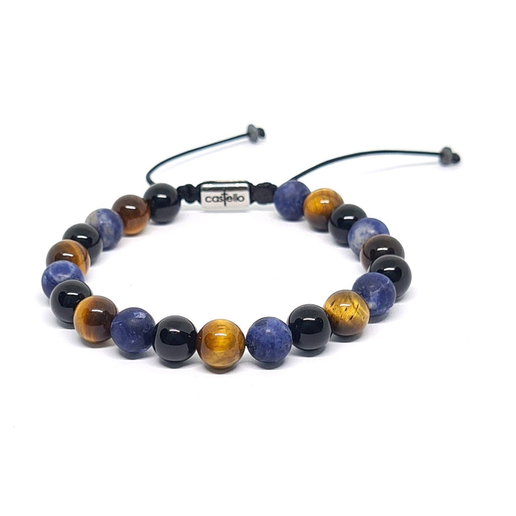 Sodalite, Onyx & Tiger's Eye Gemstone Bracelet, 8mm | Castello Jewels