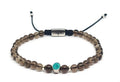 Hand Made Bracelet Silver 925 EARTH Smoky Quartz stone 4mm | Castello Jewels