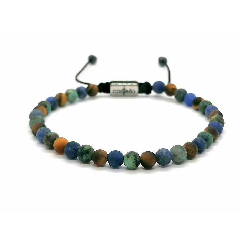 Tiger's Eye, Sodalite & African Turquoise Bracelet, 4mm | Castello Jewels