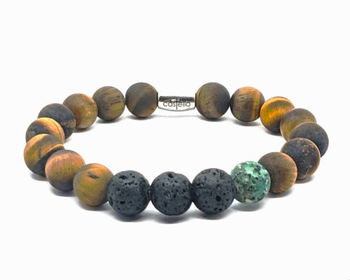Bracelet Tiger eye, 10mm stone — view 2 | Castello Jewels