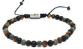 Hand Made Bracelet Africa Turquoise, Lava, Tiger Eye Mat stone 4mm | Castello Jewels