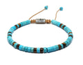 Hand Made Bracelet Turquoise, Tiger Eye Polish Tube Shape Stones 4*2mm | Castello Jewels