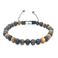 Tiger's Eye & Lava Stone Beaded Bracelet, 6mm | Castello Jewels