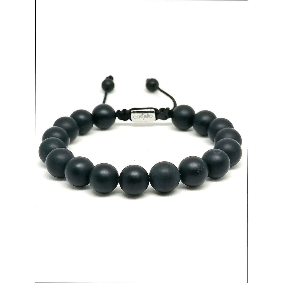 Matte Onyx Unisex Bracelet, 10mm, view 2 | Castello Jewels