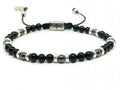 Hand Made Bracelet Silver 925 Classic, Onyx Polish, Hematite stone 4mm | Castello Jewels