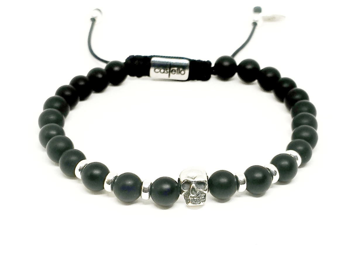Onyx Bracelet, Sterling Silver, 6mm | Castello Jewels