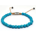Turquoise Beaded Bracelet, Sterling Silver, 6mm | Castello Jewels