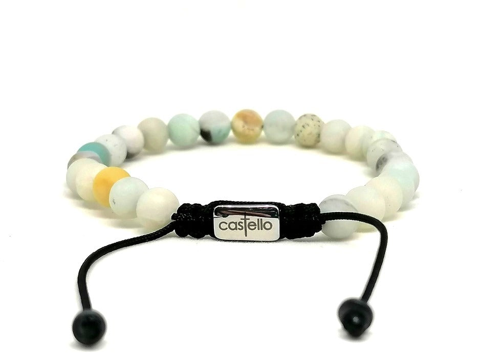 Gemstone Bracelet Amazonite stone 6mm — view 4 | Castello Jewels
