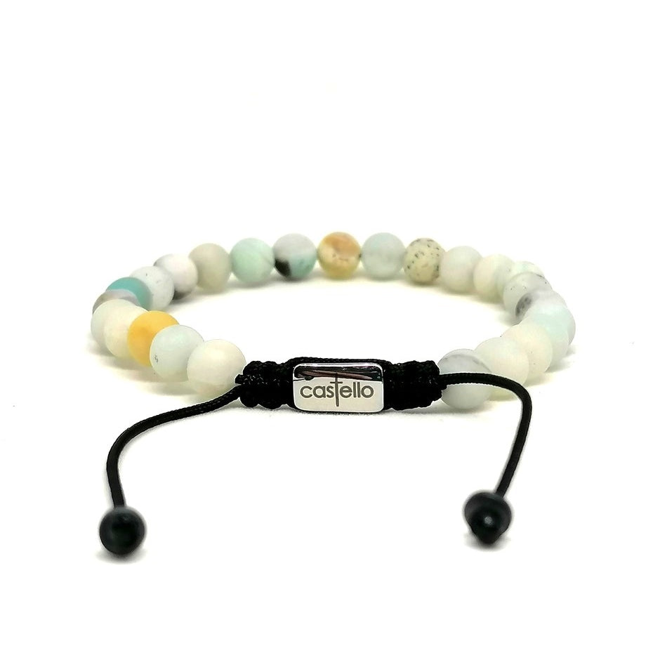 Matte Amazonite Bracelet, Water-Resistant, view 4, 6mm | Castello Jewels