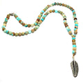 Jasper Turquoise Rosary Necklace, Sterling Silver, 6mm | Castello Jewels