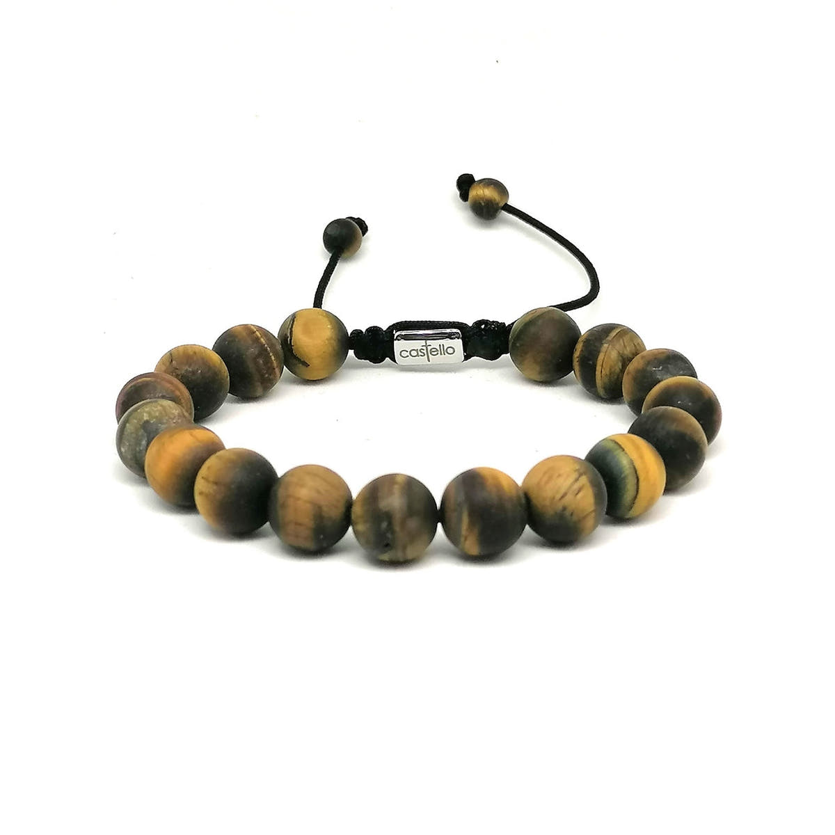Matte Tiger's Eye Everyday Bracelet, 10mm, view 2 | Castello Jewels