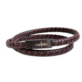 Brown-Black Multi-Strand Braided Leather Bracelet, Men's | Castello Jewels