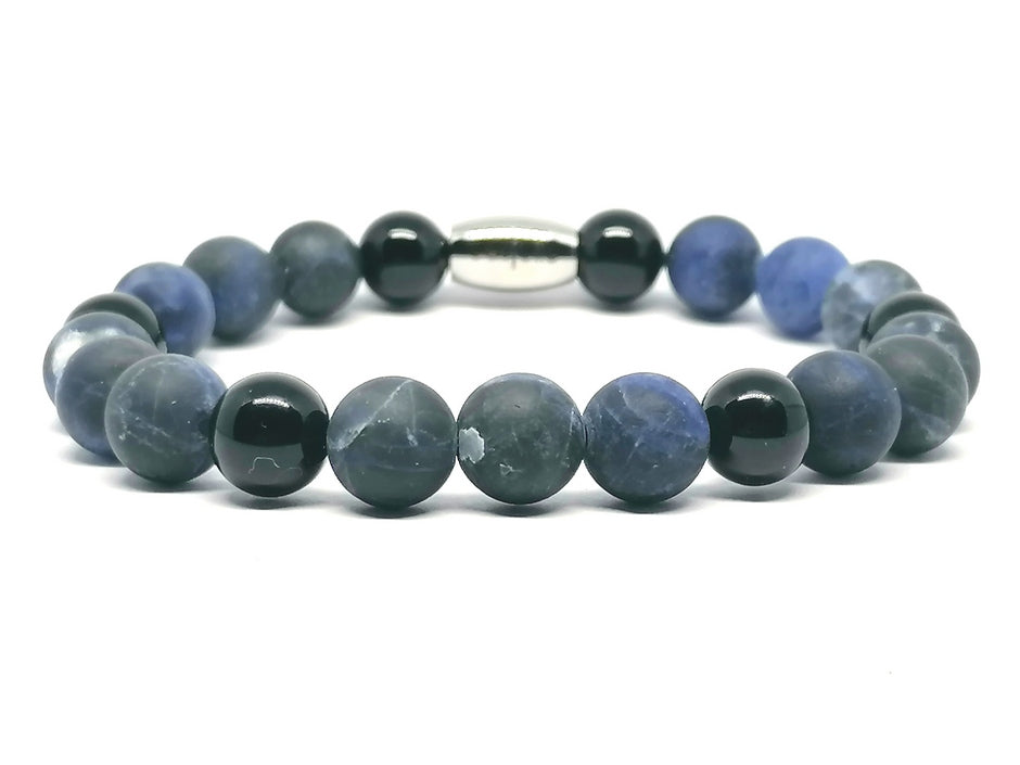 Hand Made Bracelet Sodalite, Onyx Polish 8mm stone — view 2 | Castello Jewels