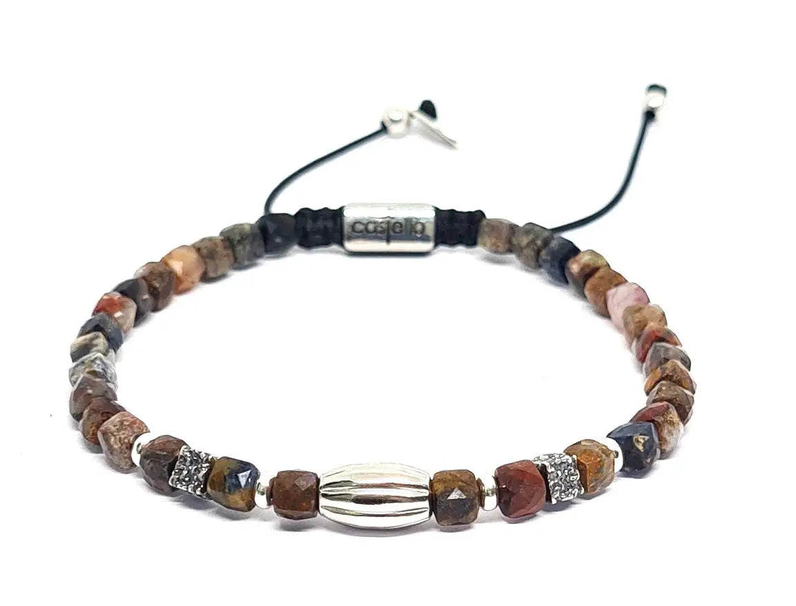 Hand Made Bracelet Silver 925 CHIC Petercite stone 4mm | Castello Jewels