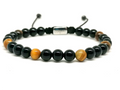 Hand Made Bracelet Onyx Polish, Tiger Eye Polish stone 6mm | Castello Jewels