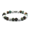 Howlite, African Turquoise & Tiger's Eye Stacking Bracelet, 8mm | Castello Jewels