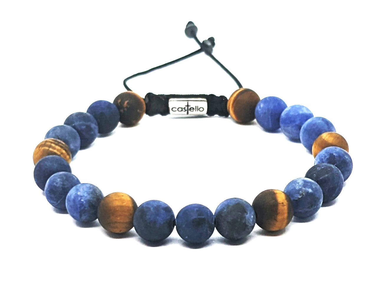 Gemstone Bracelet Sodalite, Tiger's eye stone 8mm | Castello Jewels