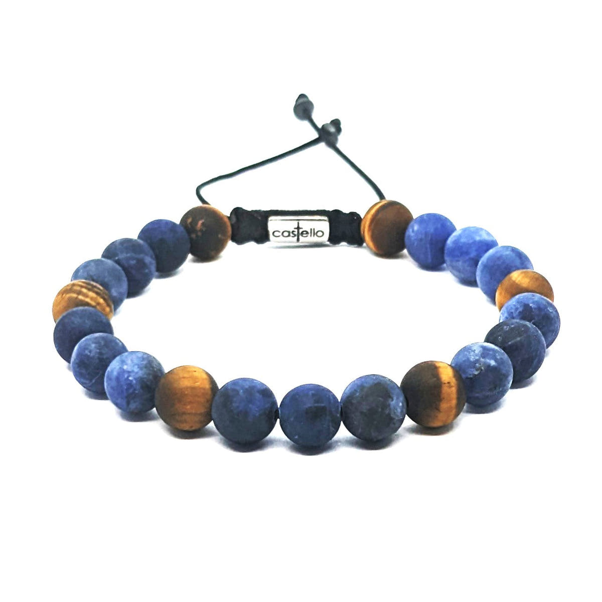 Sodalite & Tiger's Eye Unisex Bracelet, 8mm | Castello Jewels