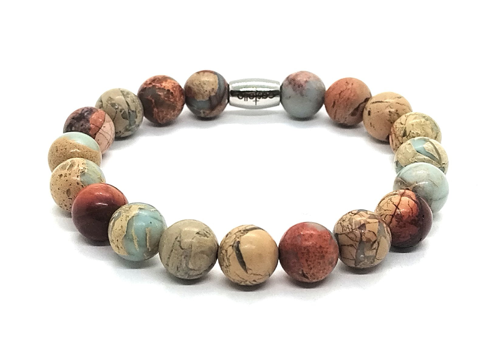 Hand Made Bracelet Jasper Turquoise, 10mm stone | Castello Jewels