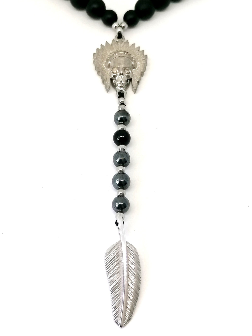Rosary Skull Indian, Silver 925, Onyx stone — view 3 | Castello Jewels