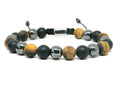 Hand Made Bracelet Hematite, Onyx Mat, Tiger Eye Mat stone 8mm | Castello Jewels