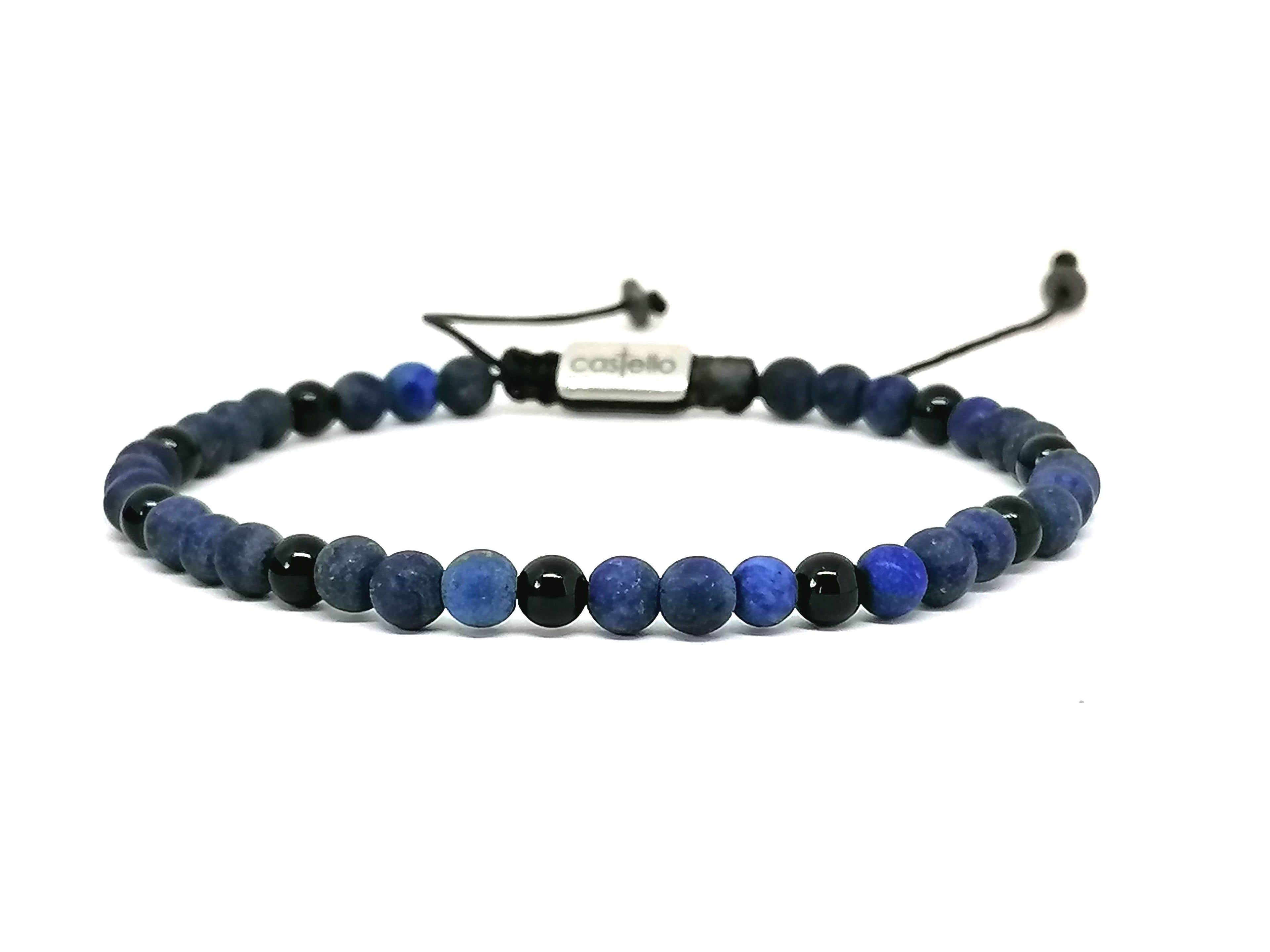 Hand Made Bracelet Sodalite, Onyx Polish stone 4mm | Castello Jewels