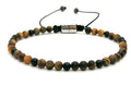 Bracelet, Tigers Eye Mat, Onyx Mat stone 4mm | Castello Jewels