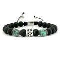 Knights Matte Onyx & African Turquoise Stacking Bracelet, 8mm | Castello Jewels