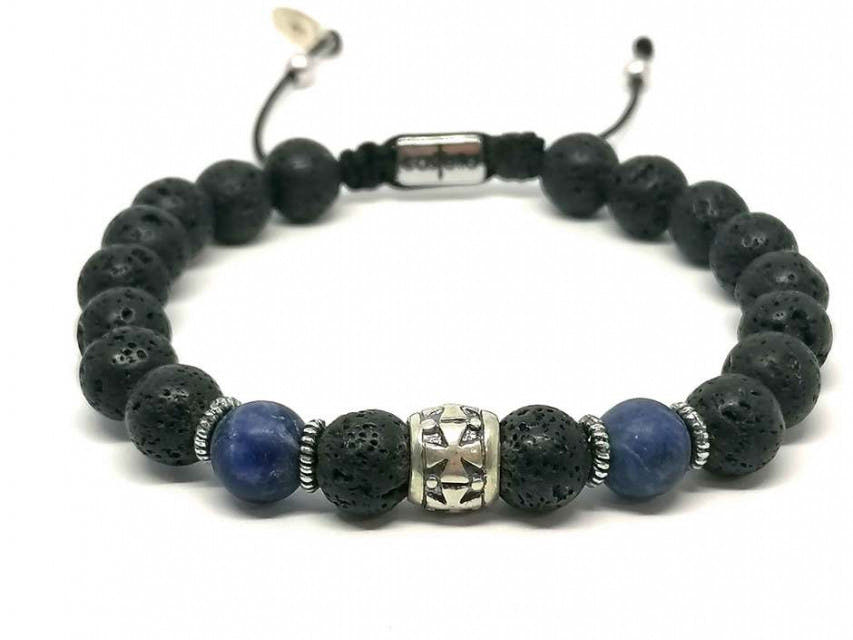 Knights Lava & Sodalite Boho Bracelet, 8mm | Castello Jewels