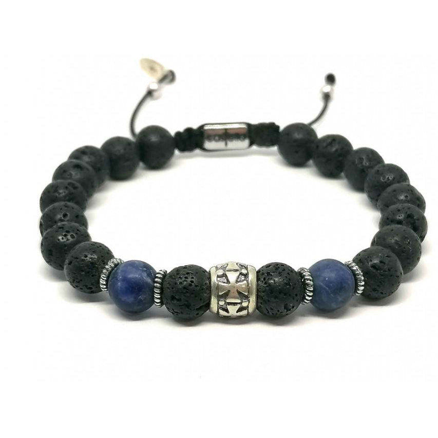 Knights Lava & Sodalite Boho Bracelet, 8mm | Castello Jewels