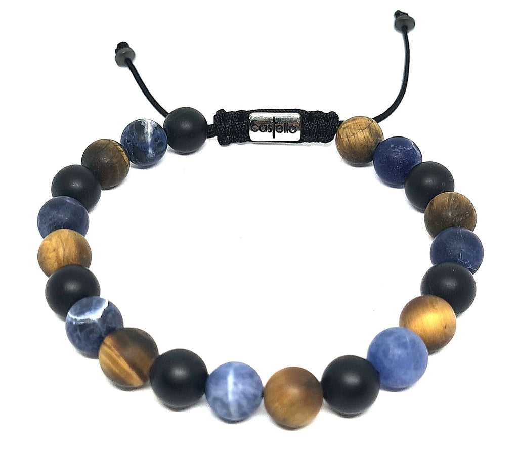 Sodalite, Tiger's Eye & Onyx Men's Bracelet, 8mm | Castello Jewels