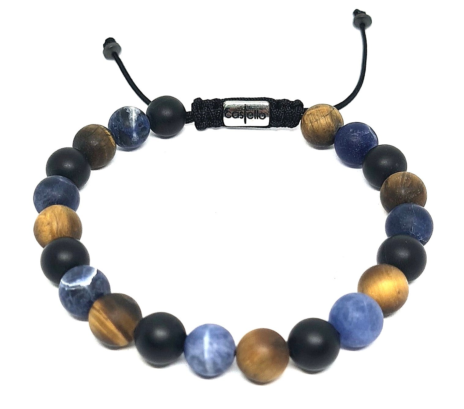 Hand Made Bracelet, Sodalite, Tiger's eye, Onyx stone 8mm | Castello Jewels