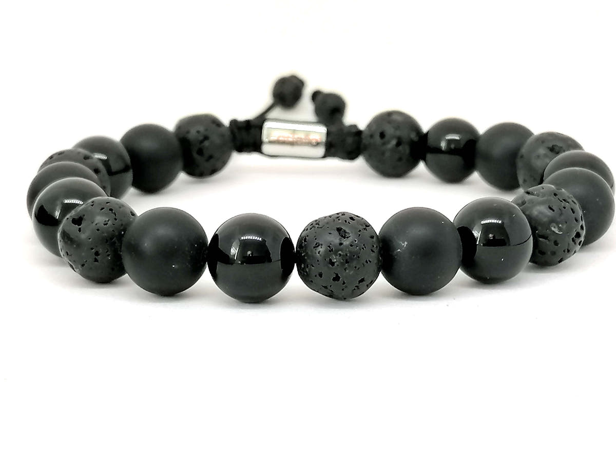 Onyx & Lava Bracelet, 10mm | Castello Jewels