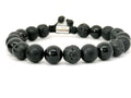 Hand Made Bracelet, Onyx Mat - Polish, Lava stone 10mm | Castello Jewels