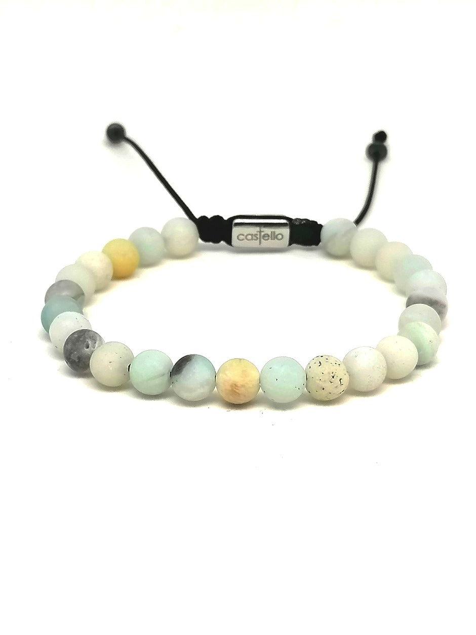 Gemstone Bracelet Amazonite stone 6mm — view 3 | Castello Jewels