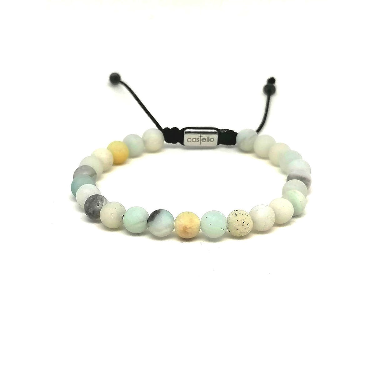 Matte Amazonite Bracelet, Water-Resistant, view 3, 6mm | Castello Jewels
