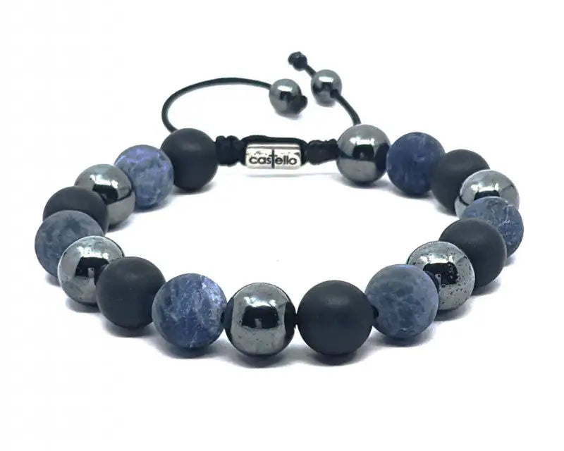 Hand Made Bracelet Sodalite, Onyx mat, Hematite stone 10mm | Castello Jewels