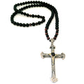 Onyx & Tiger's Eye Byzantine Cross Necklace, Men's, 8mm | Castello Jewels
